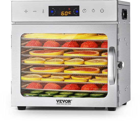VEVOR Voedseldroger 8 Laden Roestvrij Staal 400W
