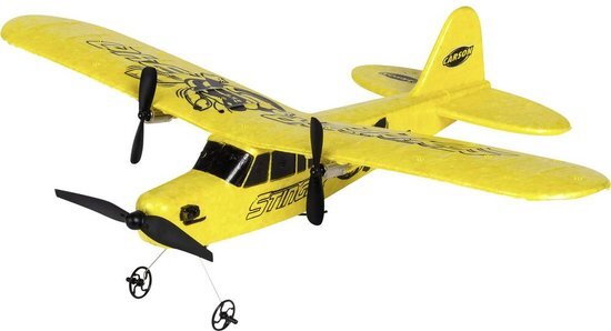 Carson 500505029 Stinger 340 2.4G 100% op afstand bestuurd vliegmodel, RC vliegtuig, robuust RTF (Ready to Fly) model voor beginners, incl. batterijen en afstandsbediening, geel