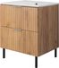3xE living Meuble vasque sur pieds 60 cm, chêne artisanal, poignée argentée