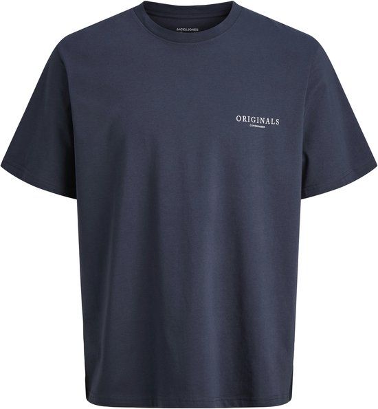 Jack & Jones T-shirt met ronde hals en korte mouwen voor heren, maat L, 100% biologisch katoen, Odyssey Gray