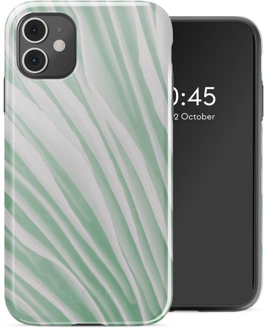 Selencia Hoesje - Geschikt voor Apple iPhone 11 - Backcover - Nature Grayed Jade