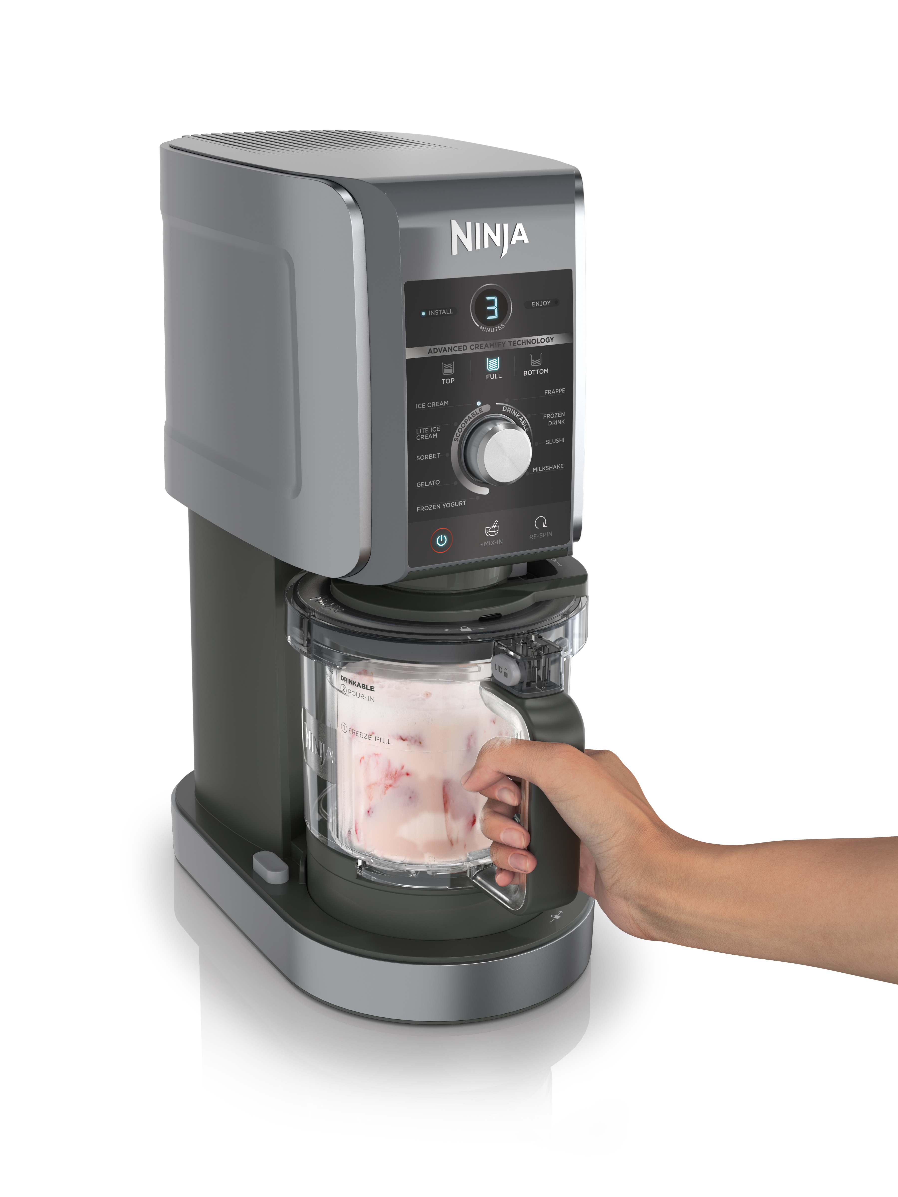 Ninja CREAMi Deluxe - 10-in-1 IJsmachine - Ice Cream Maker - Zwart/Grijs