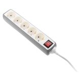 Zenitech Stekkerdoos siliconen 5V schakelaar 1.5M 3G1.5 lichtgrijs