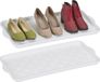 Merkloos Relaxdays schoenen lekbak - set van 2 - kunststof - voor 3 paar - 3,5 x 74 x 36 cm - wit