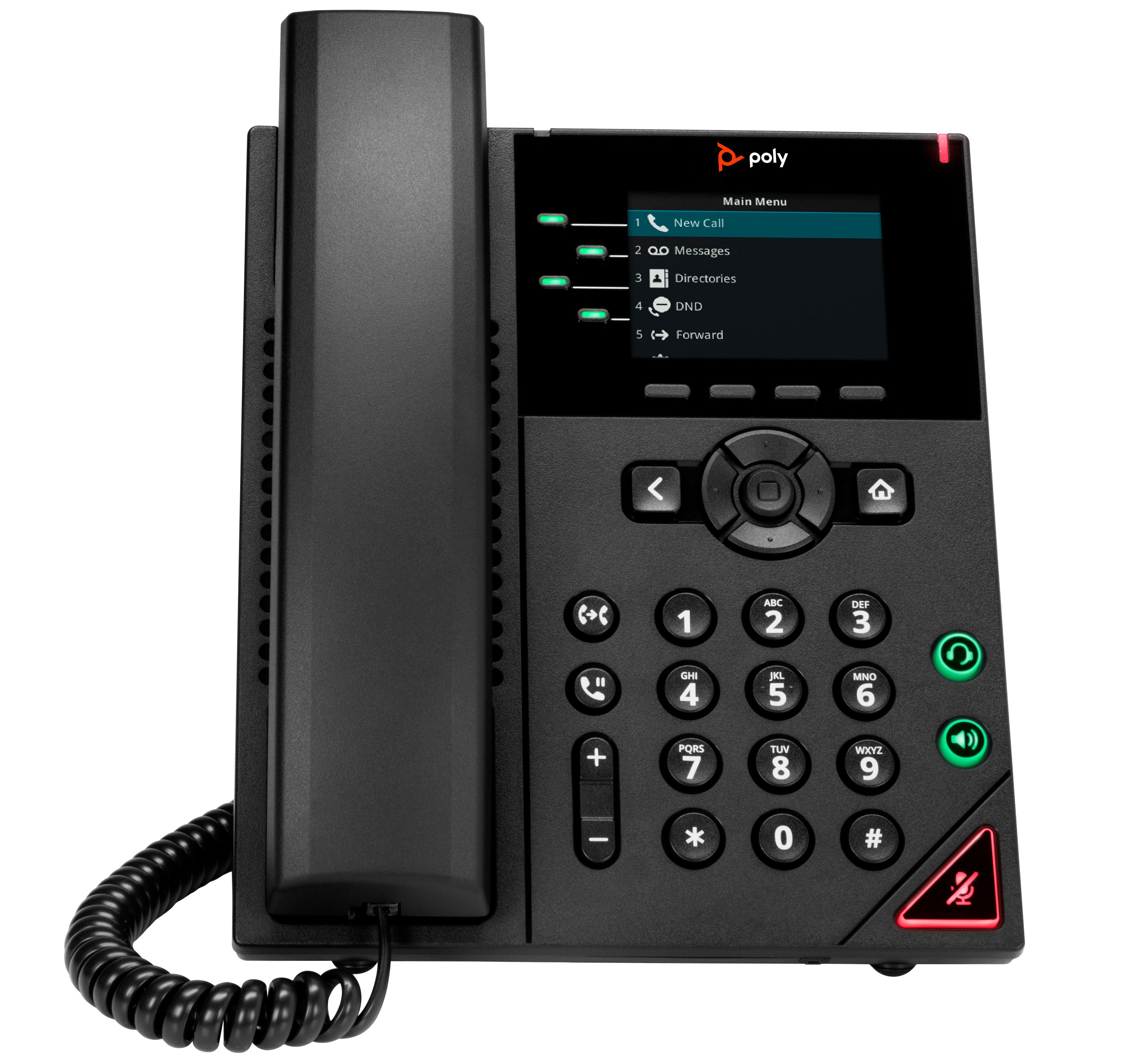 HP Poly POLY VVX 250 IP Phone - 4-Line - PoE - Black