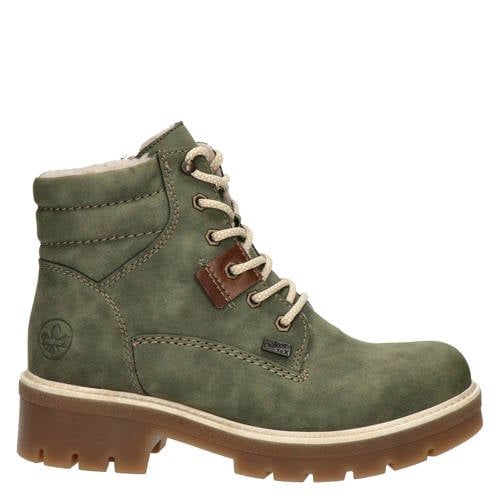 Rieker Gevoerde Veterboots Groen