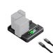NEEWER NP-F970 chargeur 4 canaux avec consolidation intelligente de l'énergie, compatible avec la batterie de caméscope Sony NP-F550 750 NPF-c, chargement PD100W/Double USB C/OLED/câble type C 100W, NW-F4R