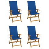 VidaXL Tuinstoel Terras Gecapitonneerde zitting Acaciahout Blauw
