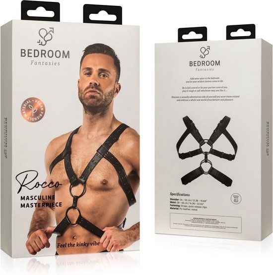 Rocco Bondage Harnas - Zwart