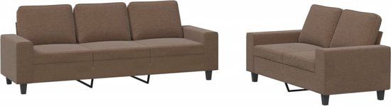 vidaXL 2-delige Loungeset stof bruin