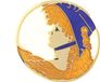 Merkloos / Sans marque Behave Dames Broche rond vrouw met hoed silhouet