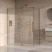 Brauer Stellar - Cabine de douche avec porte battante - Verre transparent - 160x80x200 cm - Réversible - incl. Revêtement de verre - Or brossé PVD