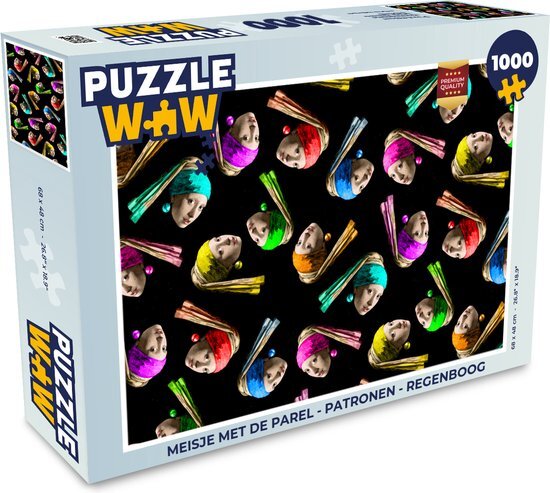 MuchoWow Puzzel Meisje met de parel - Patronen - Regenboog - Legpuzzel - Puzzel 1000 stukjes volwassenen