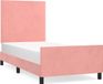 vidaXL Bedframe met hoofdeinde fluweel roze 90x200 cm