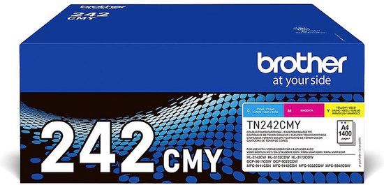 Brother TN-242CMY Toner Cartridge - Cyan, Magenta, Yellow - 1400 Pages
