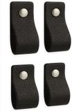 Brute Strength BIGsave B.V. Leren handgrepen - Zwart - 4 stuks - 12,5 x 2,5 cm
