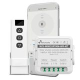 NIVIAN Draadloze controller voor rolluikmotor met RF-afstandsbediening, App Tuya, wifi-jaloezieschakelaar, tijdplanning, timer en verbruiksmeting, compatibel met Alexa en Google
