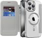 Techsuit Hoesje geschikt voor Apple iPhone 15 Pro Max - SmartMag Book Wallet Case - Geschikt voor MagSafe - Grijs
