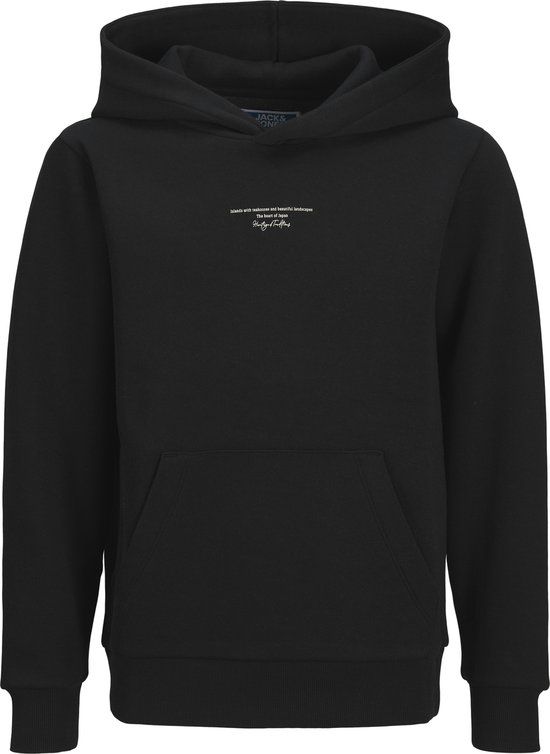 JACK&JONES JJKENJI SWEAT HOOD JNR Jongens Sweater 140 Zwart