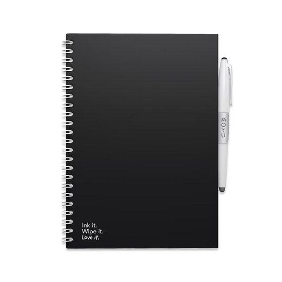 MOYU Uitwisbaar Notitieboek A5 - Pitch Black - Softcover