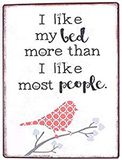 La Finesse Decoratieve Hangende Beschilderde Metalen Muur Plaque/Teken, I Like My Bed More Than I Like Most People