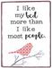 La Finesse Decoratieve Hangende Beschilderde Metalen Muur Plaque/Teken, I Like My Bed More Than I Like Most People