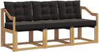 vidaXL Bank loungeset 3-delig Wit en zwart Acacia hout