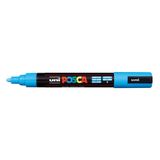 Uni-Ball PC-5M Kogelpunt Markeerstift Lichtblauw