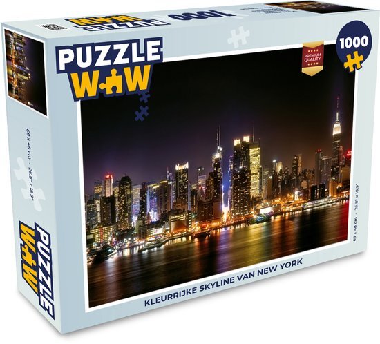 MuchoWow Puzzel New York - Skyline - Kleuren - Legpuzzel - Puzzel 1000 stukjes volwassenen