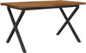 vidaXL Table de salle à manger avec bord live 160 x 70 x 75 cm Bois Naturel et Noir