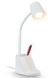 B.K.Licht Briloner Pahu - Bureaulamp - 7534016 - Penhouder - Kabelschakelaar - Verstelbaar - 21 x 10 x 35,5 cm - Wit