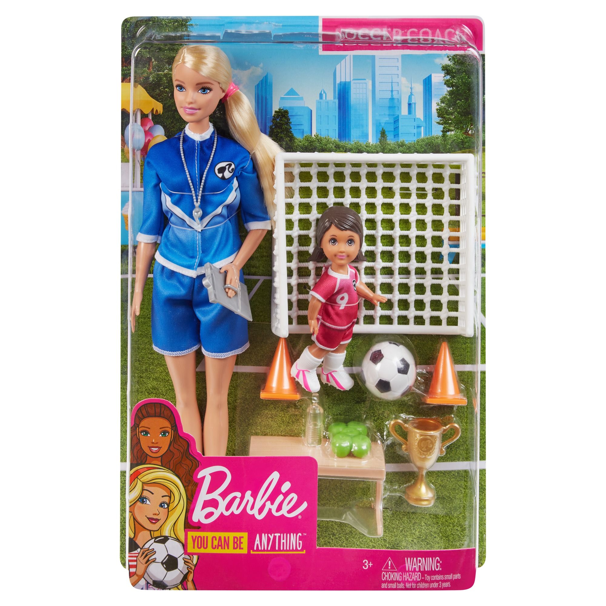 Barbie Voetbalcoach Pop - Modepop voor Meisjes vanaf 3 Jaar - Multicolour