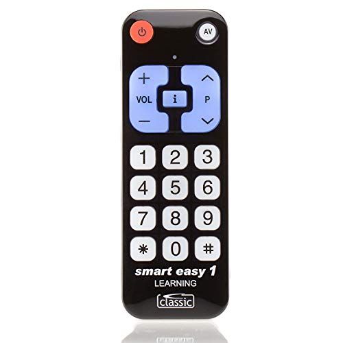 Classic Afstandsbediening Smart Easy 1, leerbare universele afstandsbediening voor senioren, kraanhuizen, hotels