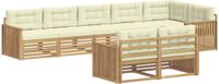 vidaXL Ensemble de canapé d'extérieur 8 pièces Blanc et crème Polyester