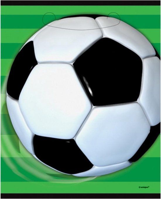 3D Voetbal Uitdeelzakjes 8st | Verjaardag | Multi colour