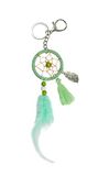 Pracht Creatives Hobby 5974-05035 Knutselset voor een dromenvanger sleutelhanger in lichtgroen, totale lengte ca. 25 cm, dromerige sleutelhanger ook voor bevestiging aan uw tas