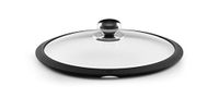 Castey T14 glazen deksel met siliconen ring en stalen knop, 14 cm, glas, doorzichtig