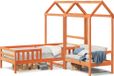 Maison Exclusive - Banc avec dossier et toit, lavage brun, 90 x 200 cm, pin