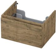 INK Onderkast 1 Lade Greeploos met Houten Keerlijst - 600x450x350 Mm - Naturel Eiken