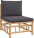 vidaXL Loungeset met kussens bamboe donkergrijs