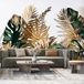 Papier peint panoramique feuilles tropicales