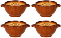 Siaki Soepkom Fishbone - 4 stuks - Terracotta bruin - Keramiek