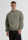 Urban Classics Fluffy Crewneck sweater/trui Olijfgroen 5XL