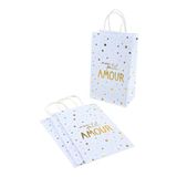 Homéa, Set van 4 geschenkzakjes van papier, hoogte 27,5 cm, My Petit Amour