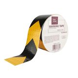 IDEA HOME Zelfklevende markeringstape, 50 mm x 5 m, waarschuwingstape met reflecterende strepen en pijlen, vloer- en veiligheidsmarkering in geel/zwart