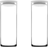 Pasabahce Pots de conservation, Set de 2 avec couvercle blanc, 1230 ml, résistant à la chaleur