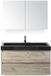 BES LED Dante Badmeubelset 100 cm - Craft Oak - Wastafel Hardsteen Wit Lucca met Spiegelkast