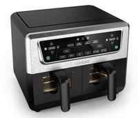 Cuisinart AFD10XSSE Friteuse à air chaud double 10,4 L Noir, Argent