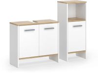 Vicco Badkamermeubelset Karli, Wit/Goudkleurig Eiken, 2-delig