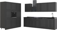 Vicco Complete keukeneenheid Fame-Line, Anthrazit-Gold Landhaus/Antraciet, 460 cm, WB Antraciet